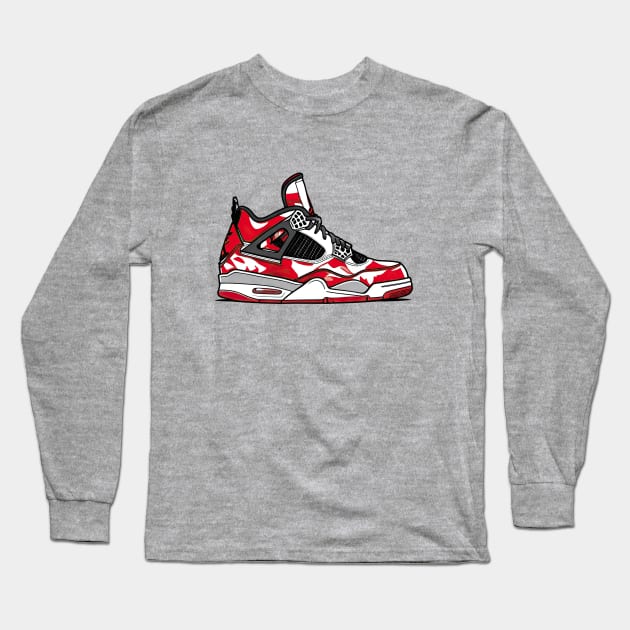 AJ IV - Sketch ! Red Kicks !!! HOT WEAR !!! Long Sleeve T-Shirt by Buff Geeks Art